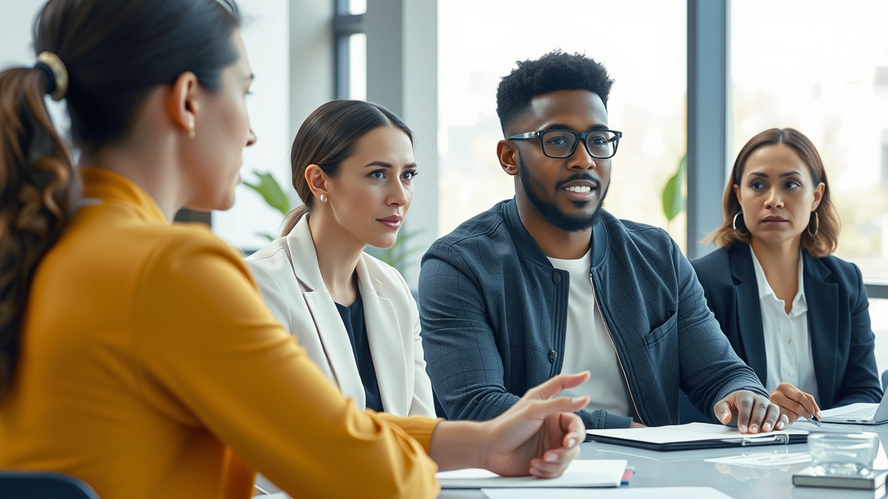 An image of a group of young people of mixed races in a meeting